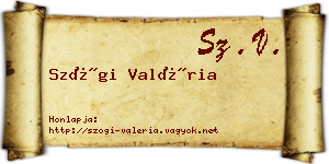 Szögi Valéria névjegykártya